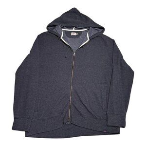 Faherty Cotton Blend Oversized Gray Full Zip Hoodie Sweatshirt Men’s XL‎
